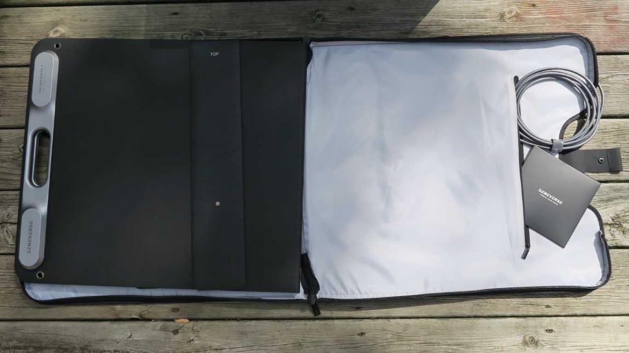 Geneverse SolarPower Two Solar Panel Carrying Case Inside