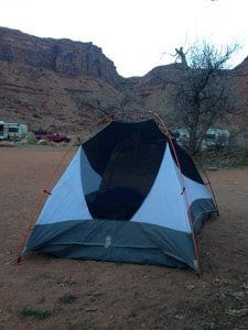 Stake loops on side of tent